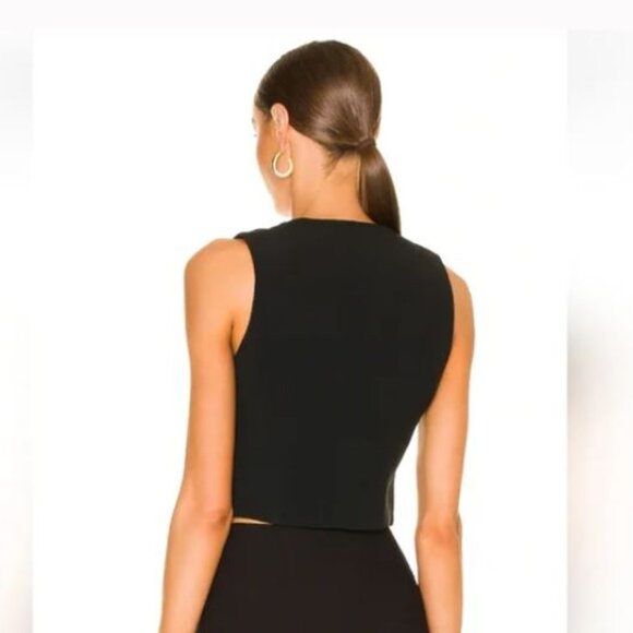 Saloni Crop Waistcoat in Black Vest Sz 2 - Picture 2 of 7